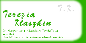 terezia klaszkin business card